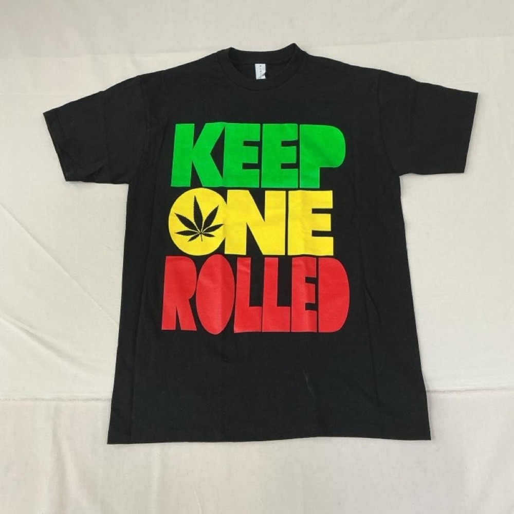 Funny graphic tee featuring the phrase "Keep One Rolled"
